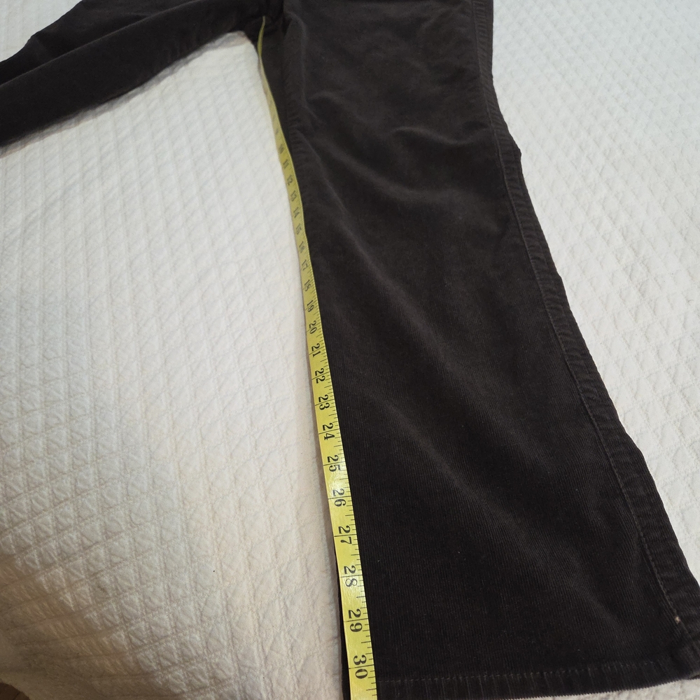 Calvin Klein Dark Brown Corduroy Pants Jeans Size 14 Envelope Flap Pockets - Picture 7 of 14